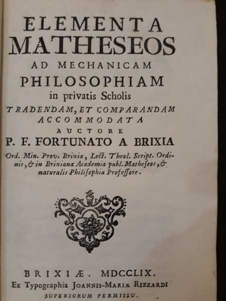 Elementa matheseos ad mechanicam philosophiam in privatis scholis