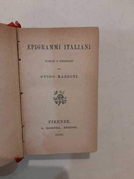 Epigrammi italiani scelti ed ordinati