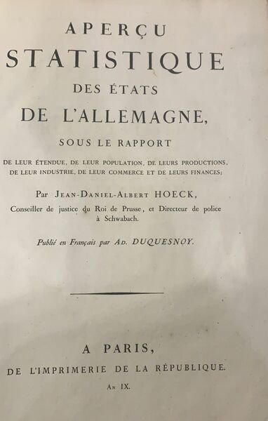 Aperçu statistique des états de L'Allemagne sous le rapport de …