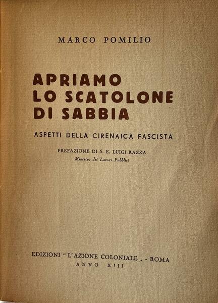 Apriamo lo scatolone di sabbia