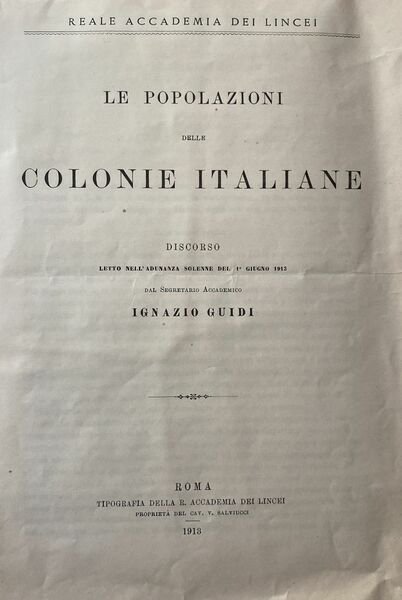 Le popolazioni delle colonie italiane