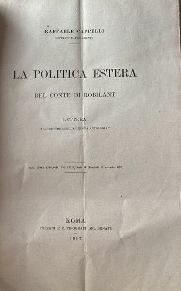 La politica estera del conte di Robilant