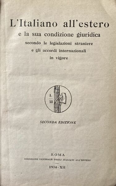 L'italiano all'estero e la sua condizione giuridica