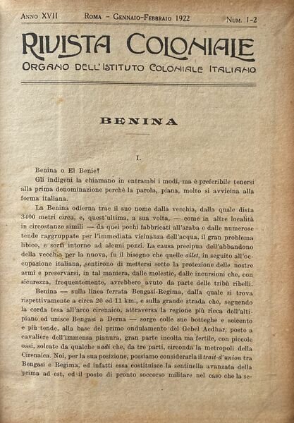 Rivista coloniale, anno XVIII