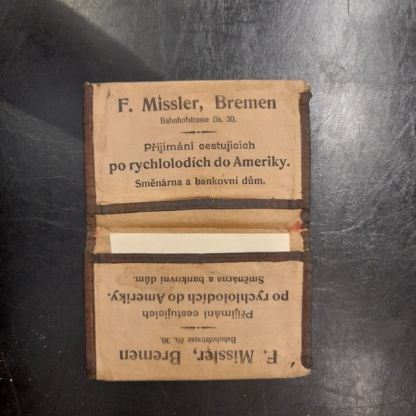 Portafoglio pubblicitario per gli emigranti in America dell'impresa di F. …