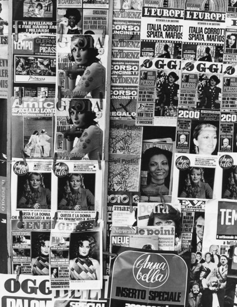 Collage di copertine di riviste settimanali