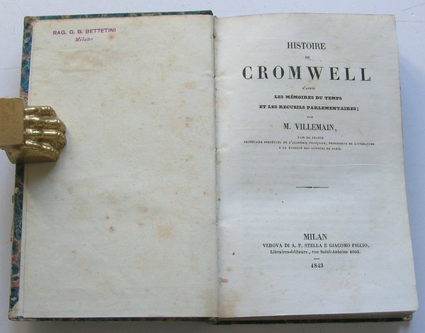 Histoire de Cromwell d'après les mémoires du temps et les …
