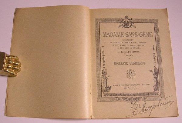 Madame Sans-Gene. Commedia di Vittoriano Sardou ed E. Moreau ridotta …