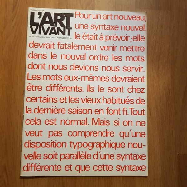 Chroniques de l'Art vivant . Du n° 1 à 57 … | Immagine principale