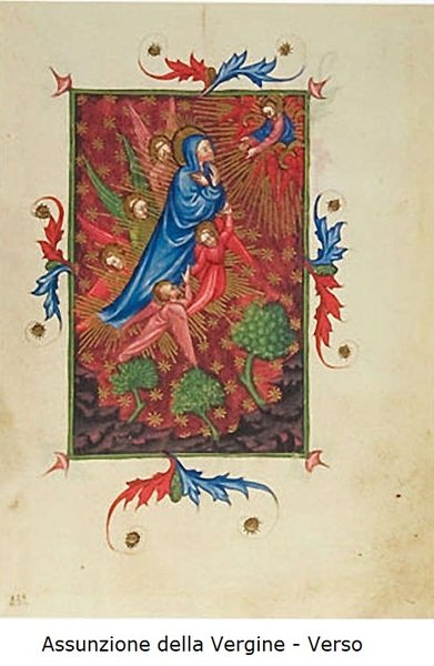Assunzione della Vergine (quadro con pagina miniata)