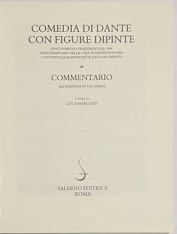 Comedia di Dante con figure dipinte. Commentario