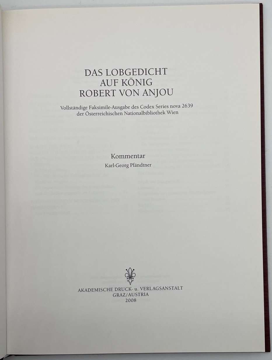 Das Lobgedicht Auf Konig Robert Von Anjou. Kommentar