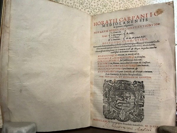 Horatii Carpani I.C. Mediolanensis IN QUATUOR INSIGNIORES NOVARUM MEDIOLANI CONSTITUTIONUM …