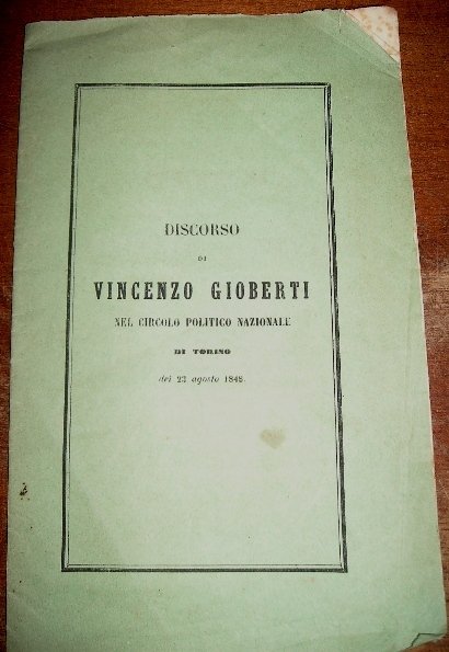 DISCORSO DI VINCENZO GIOBERTI nella Tornata del Circolo Politico Nazionale … | Immagine Gallery 1