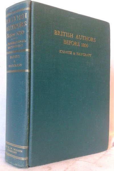 BRITISH AUTHORS BEFORE 1800 A biographical dictionary complete in one …