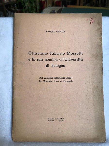 OTTAVIANO FABRIZIO MOSSOTTI e la sua nomina all'Universit di Bologna …
