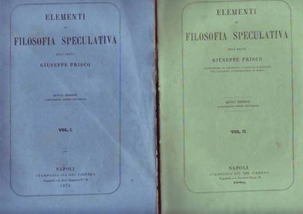 ELEMENTI DI FILOSOFIA SPECULATIVA Vol. I-II