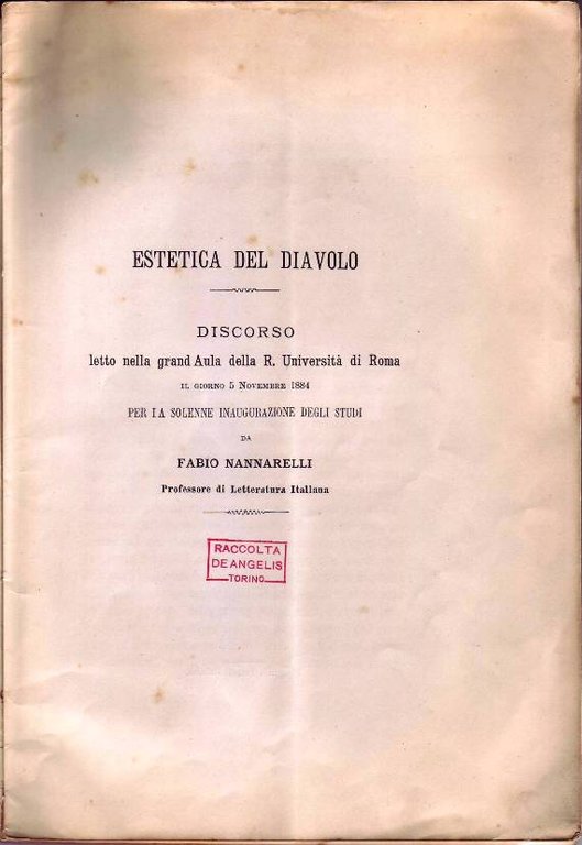 ESTETICA DEL DIAVOLO