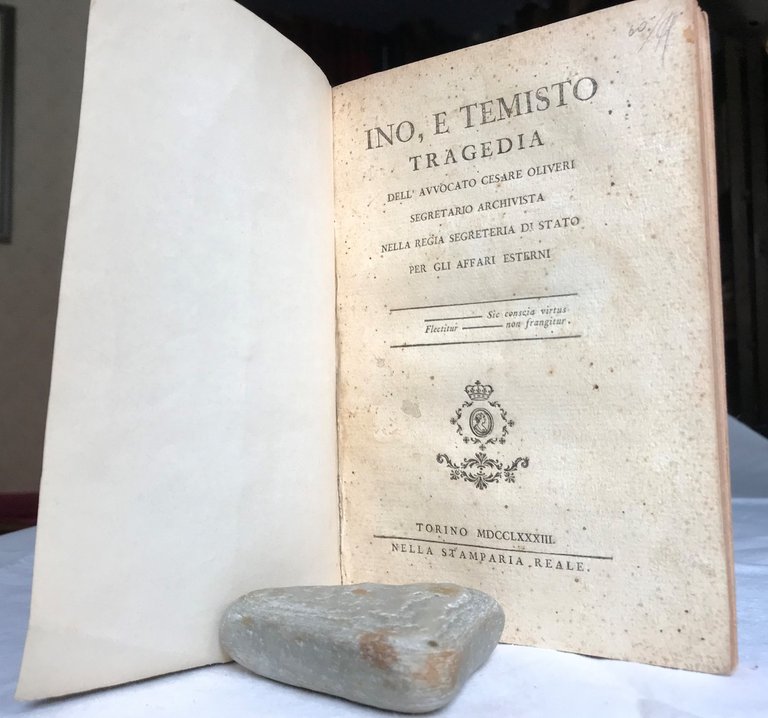 INO E TEMISTO - TRAGEDIA Dell'Avvocato Cesare Oliveri Segretario Archivista …