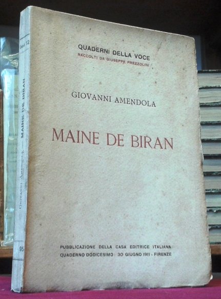 MAINE DE BIRAN. Quattro Lezioni tenute alla Biblioteca Filosofica di …