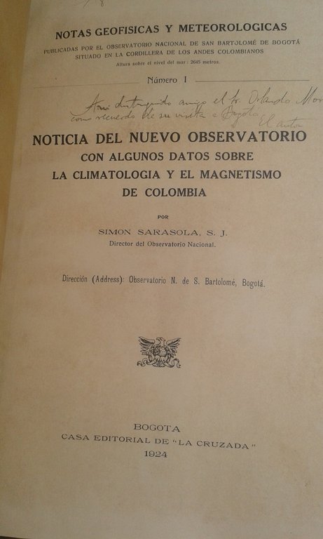 NOTICIA DEL NUEVO OBSERVATORIO CON ALGUNOS DATOS SOBRE LA CLIMATOLOGIA …