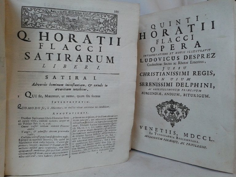 Q. Horatii Flacci OPERA Interpretatione et Notis Illustravit Ludovicus Desprez. …