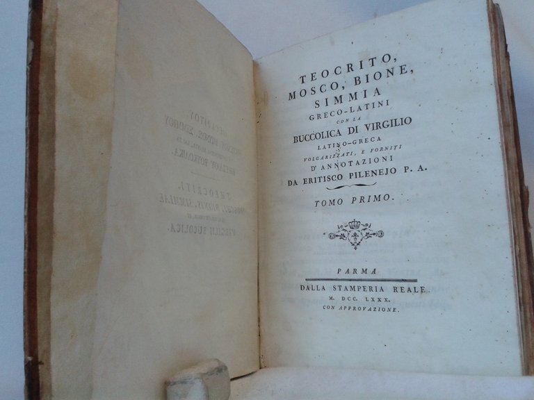 TEOCRITO, MOSCO, BIONE, SIMMIA GRECO-LATINI CON LA BUCCOLICA DI VIRGILIO …