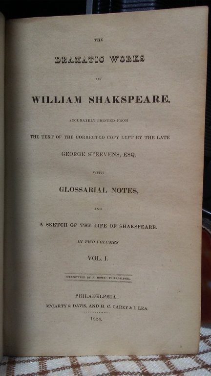 THE DRAMATIC WORK OF WILLIAM SHAKSPEARE, accurately printed from the …