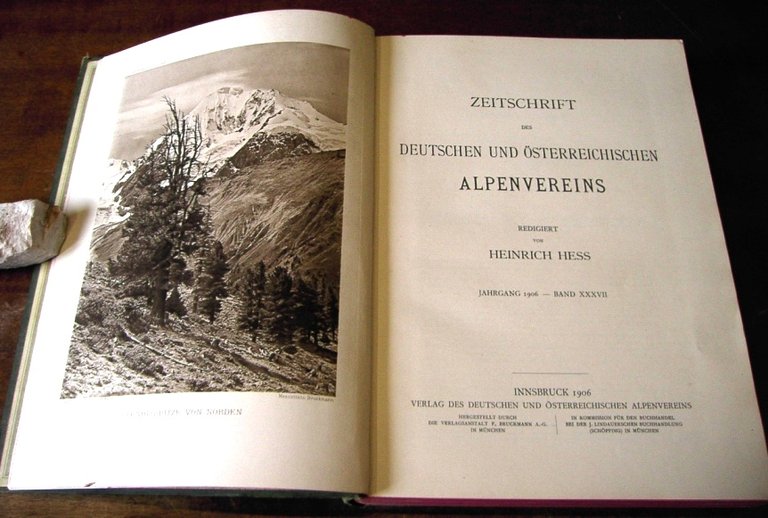 ZEITSCHRIFT DES DEUTSCHEN UND OSTERREICHISCHEN ALPENVEREINS. Jahrgang 1906 (Rivista del …