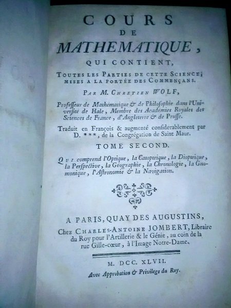 Cours de mathématique, qui contient, toutes les parties de cette …