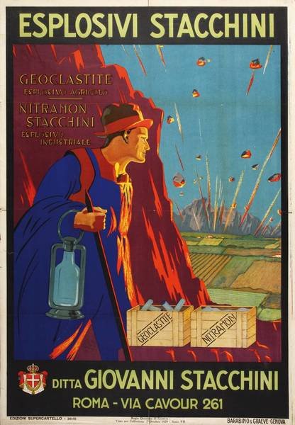 Affiche originale - Esplosivi Stacchini.