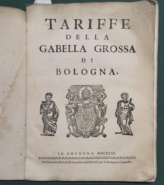 Tariffe della Gabella Grossa di Bologna.
