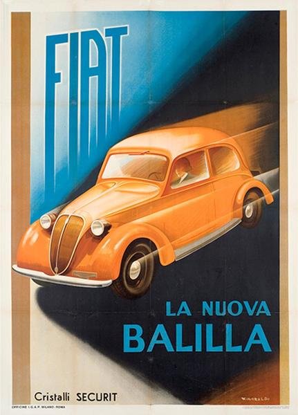 Affiche originale. FIAT-La nuova Balilla.
