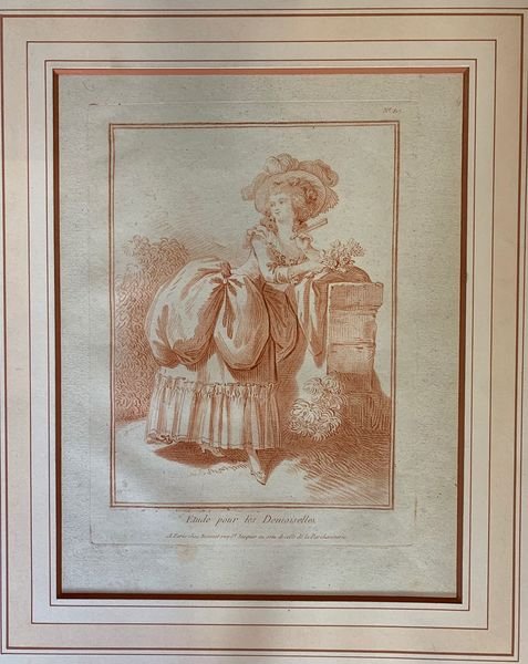 DEMARTEAU, Gilles (1729-1786). Etude pour les Demoiselles