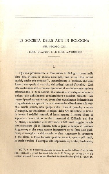 Le società delle arti in Bologna nel secolo XIII i …