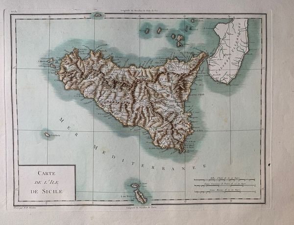 Carte de l'ile de Sicile