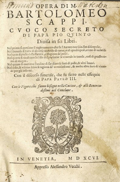 Opera di B.Scappi cuoco secreto di papa Pio quinto divisa …
