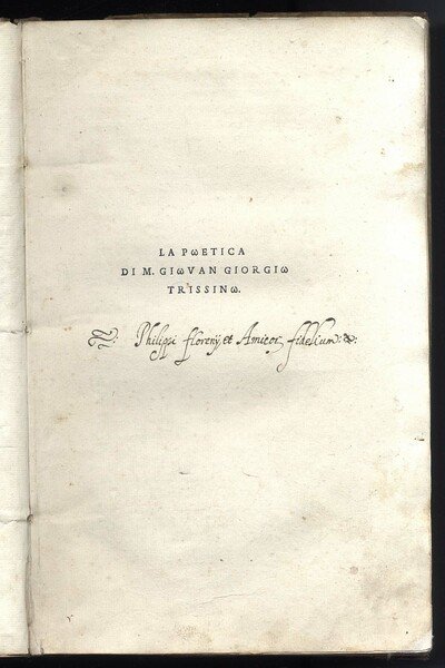 La Poetica, di M. Giovan Giorgio Trissino.