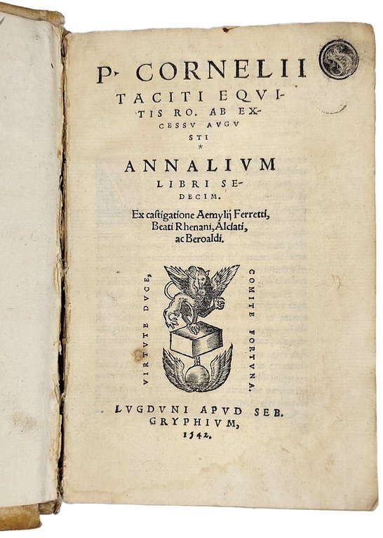 Ab excessu Augusti Annalium libri sedecim. Ex castigatione Aemylij Ferretti, … | Immagine Gallery 3