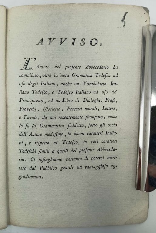 Abbici della lingua tedesca ad uso degl'Italiani