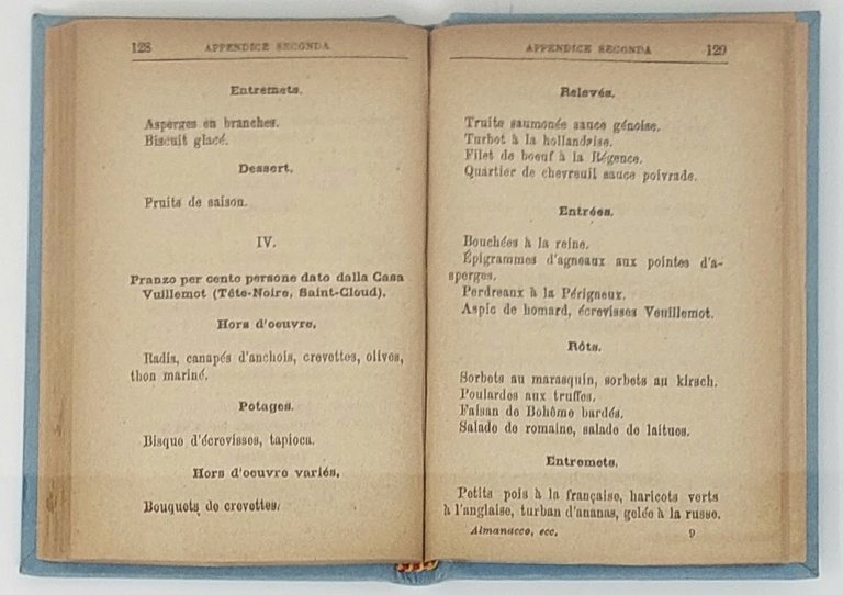 Almanacco igienico popolare. Anno decimosettimo 1882. Piccolo dizionario della cucina.