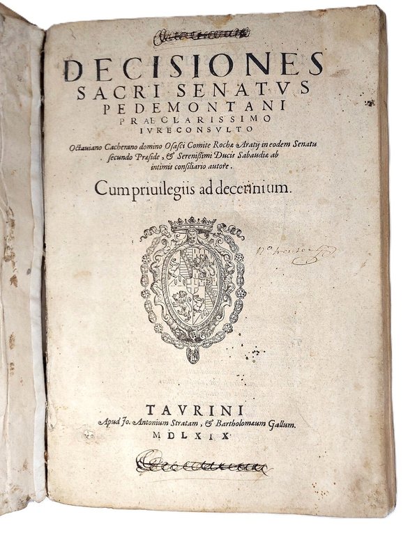 &amp;nbsp;Decisiones Sacri Senatus Pedemontani. Octaviano&amp;nbsp; Cacherano domino Osasci... in eodem … | Immagine Gallery 9