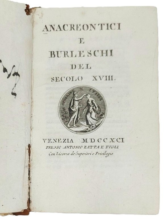 Anacreontici e burleschi del secolo XVIII