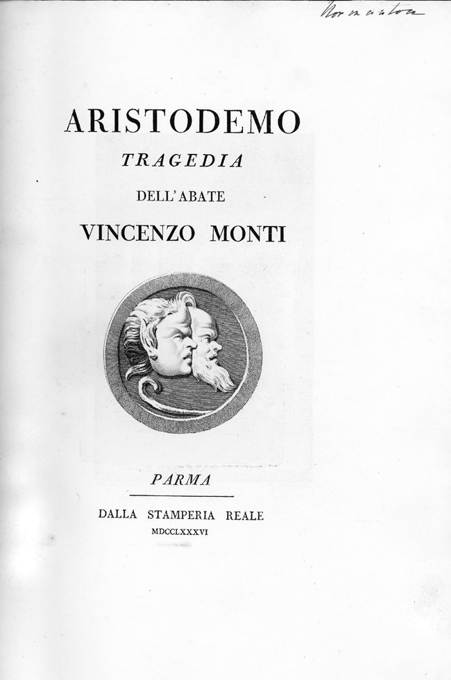 Aristodemo. Tragedia dell'abate V. Monti.
