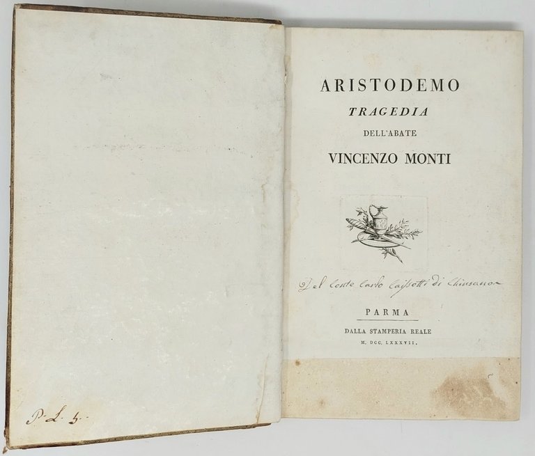 Aristodemo. Tragedia dell'abate V. Monti.