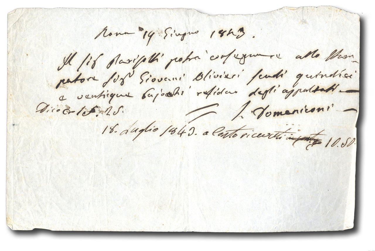 Biglietto autografo firmato