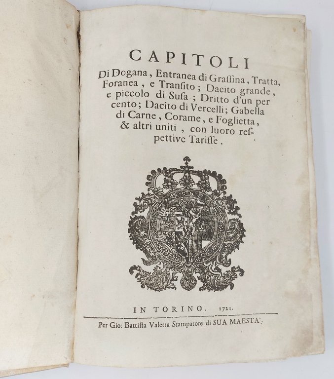 Capitoli di Dogane - Raccolta di Editti, Capitoli e Tariffe …