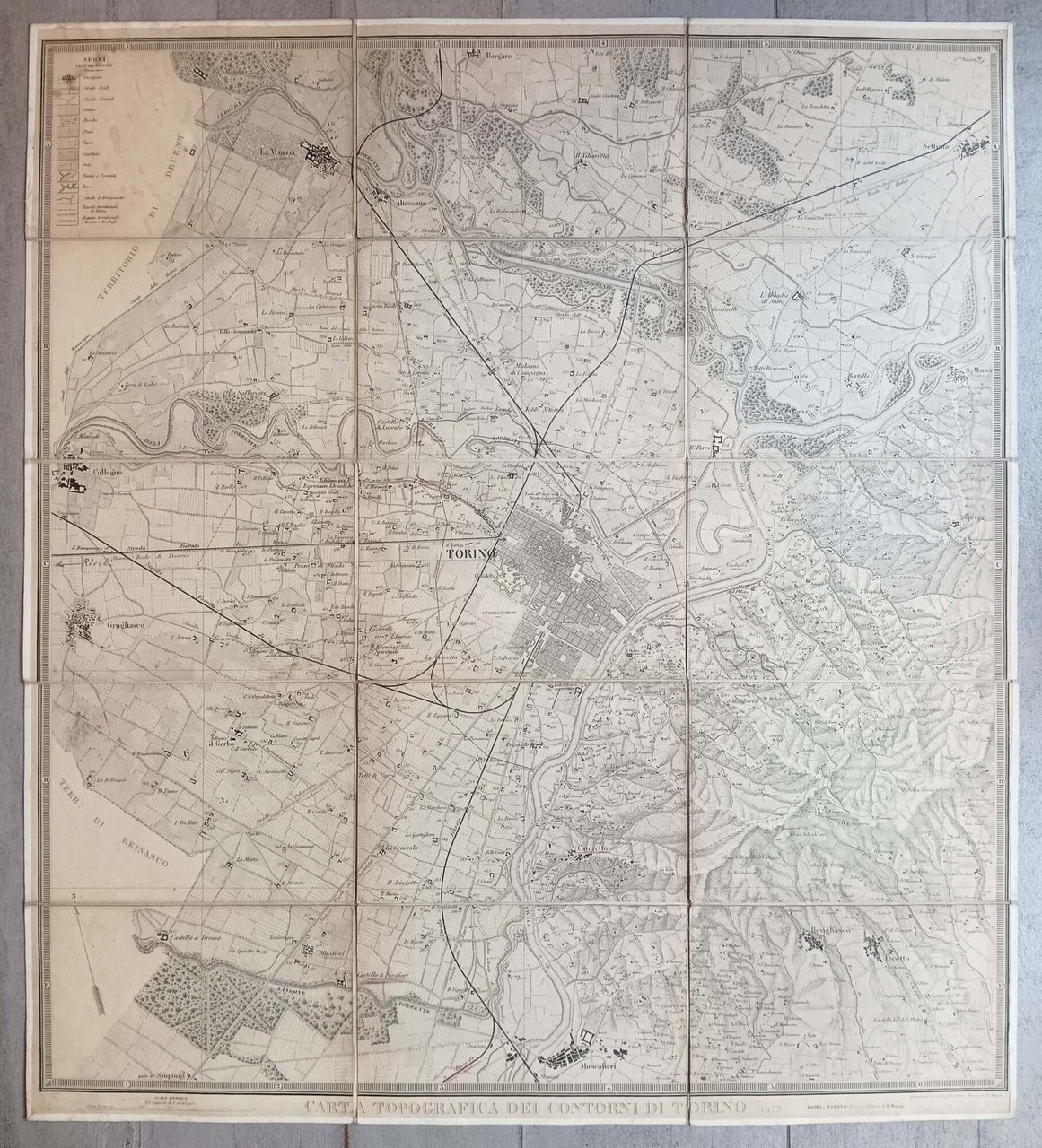 Carta topografica dei contorni di Torino 1872