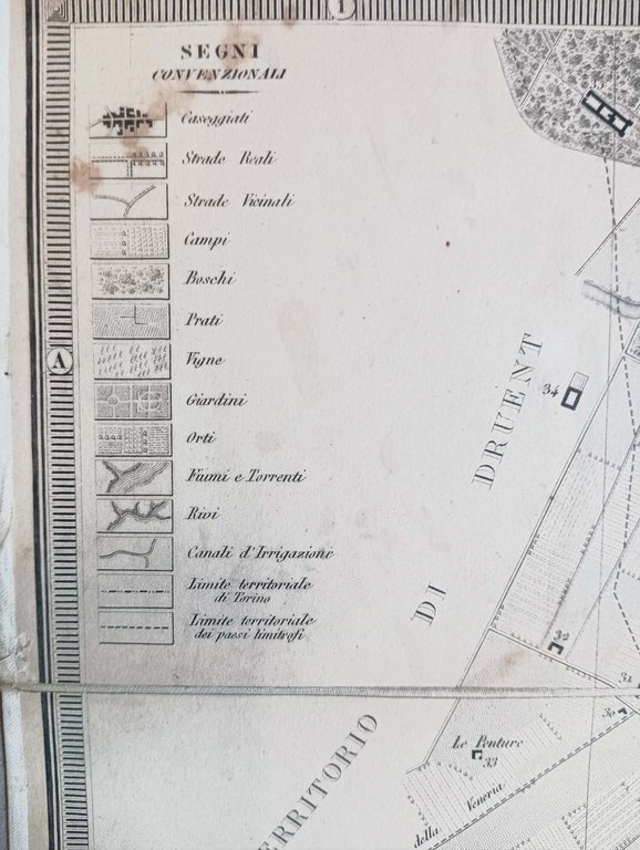 Carta topografica dei contorni di Torino 1872