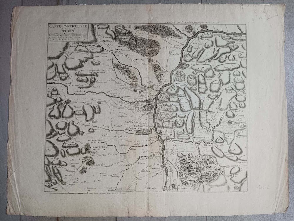 Carte particuliere des Environs de Turin...